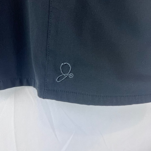 Jaanuu Scrubs Black Scrubs Top Multiple Pockets Size M - Picture 3 of 5